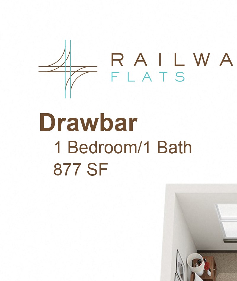 Drawbar Floor Plan - 1 Bed/1 Bath Drawbar 877 Sq.Ft. Floor Plan - 1 Bed/1 Bath